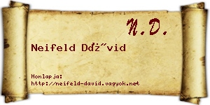 Neifeld Dávid névjegykártya